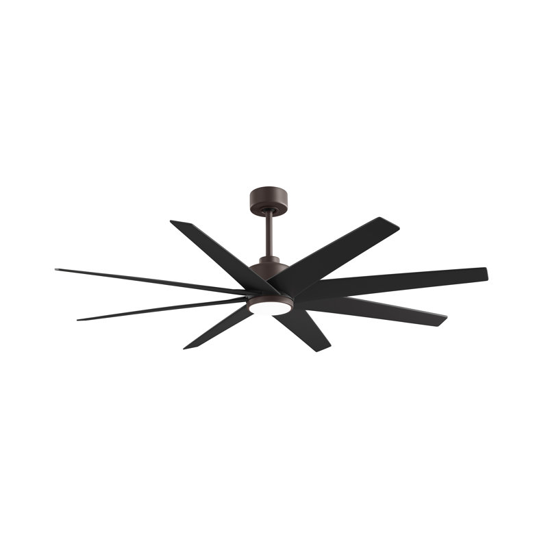 Ariella - Ventilateur de plafond à huit pales - DEL intégrée, Noir mat, Bronze texturé