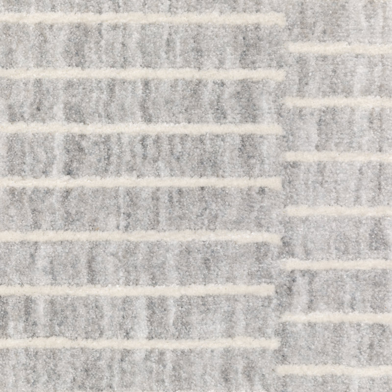 Orion Modern Geometric Lines Grey/ Beige Area Rug, Rectangle 7'10" x 10'10"