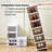 Shoe Storage Box, No Assembly Required, 6 Layers Foldable, With Transparent Door, White