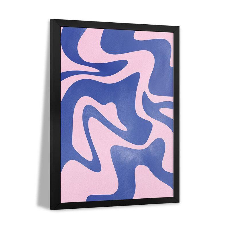 Abstrait bleu abstrait - reproduction d'art murale - affiche de galerie, H 32 po x l 24 po