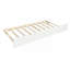 Lit de jour simple en pin massif blanc doux avec cadre gigogne escamotable, aucun sommier requis