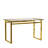 Glamorous 51" Dining Table With Tempered Glass And Chromed Legs-1117375805