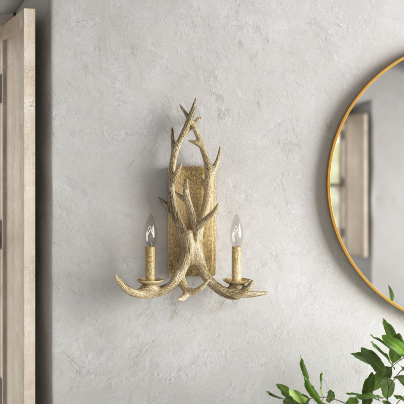 Littleton Iron Candle Wall Light, White Oak