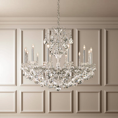 Sonatina 12 Light 34in x 29.5in Chandelier in Polished Gold with Clear Heritage Handcut Crystals