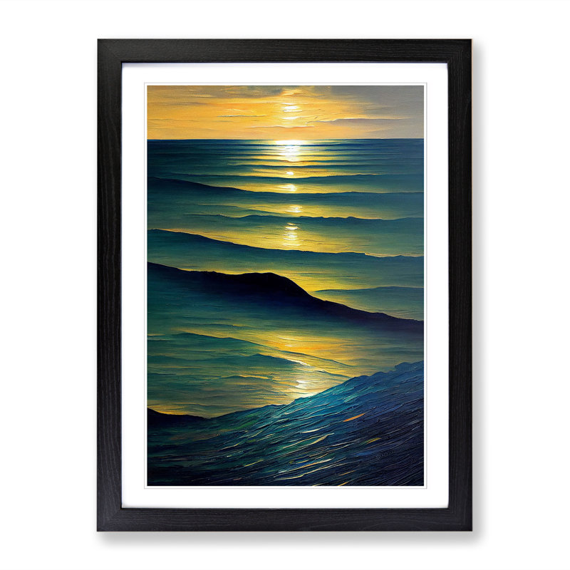 Modern Ocean View Vol.3 - Picture Frame Print, Black, 34cm H x 25cm W x 2cm D