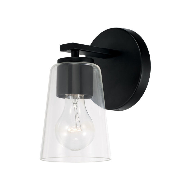 Zopyros Armed Sconce, Matte Black