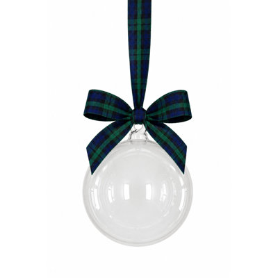Ornement globe en verre 5 po - carreaux transparents