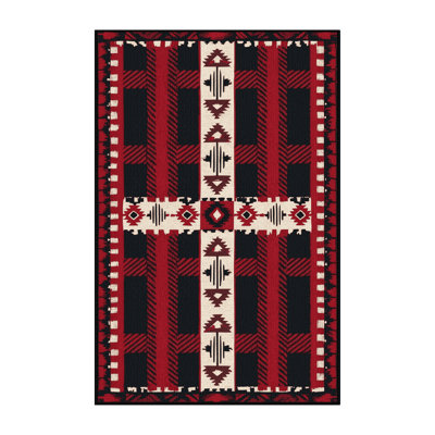 Washable Buffalo Check Southwestern Area Rug