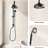 Wall Mounted Dual Shower With 8" Rainfall And Handheld, Matte Black Elegance