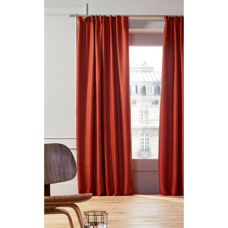 Coconut Room Darkening Single Curtain Panel, Brick, 145 W x 280 D cm