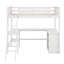 Lit mezzanine simple avec tablettes et bureau-901652600