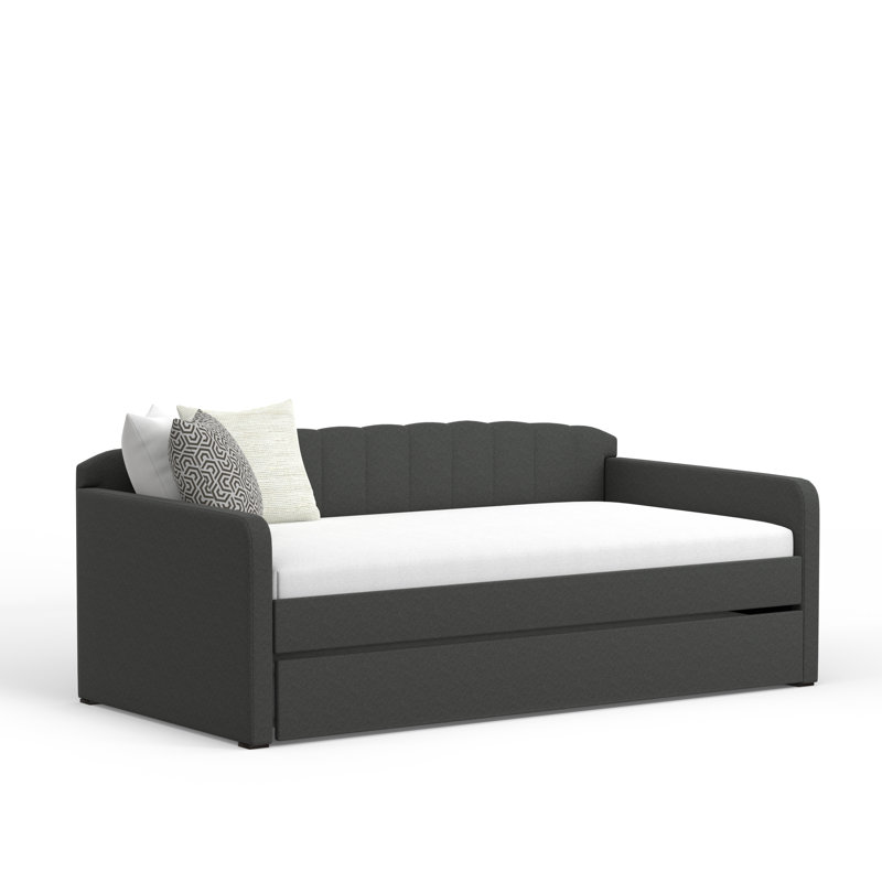 Lit de jour simple avec couchette Chandel, Gris