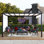 Pergola d'extérieur en acier avec abat-jour réglable blanc et écran d'intimité 10 pi x 12 pi Sunjoy