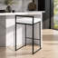Tabouret de comptoir contemporain empilable noir avec coussin en velours blanc - ensemble de 2-1444374988