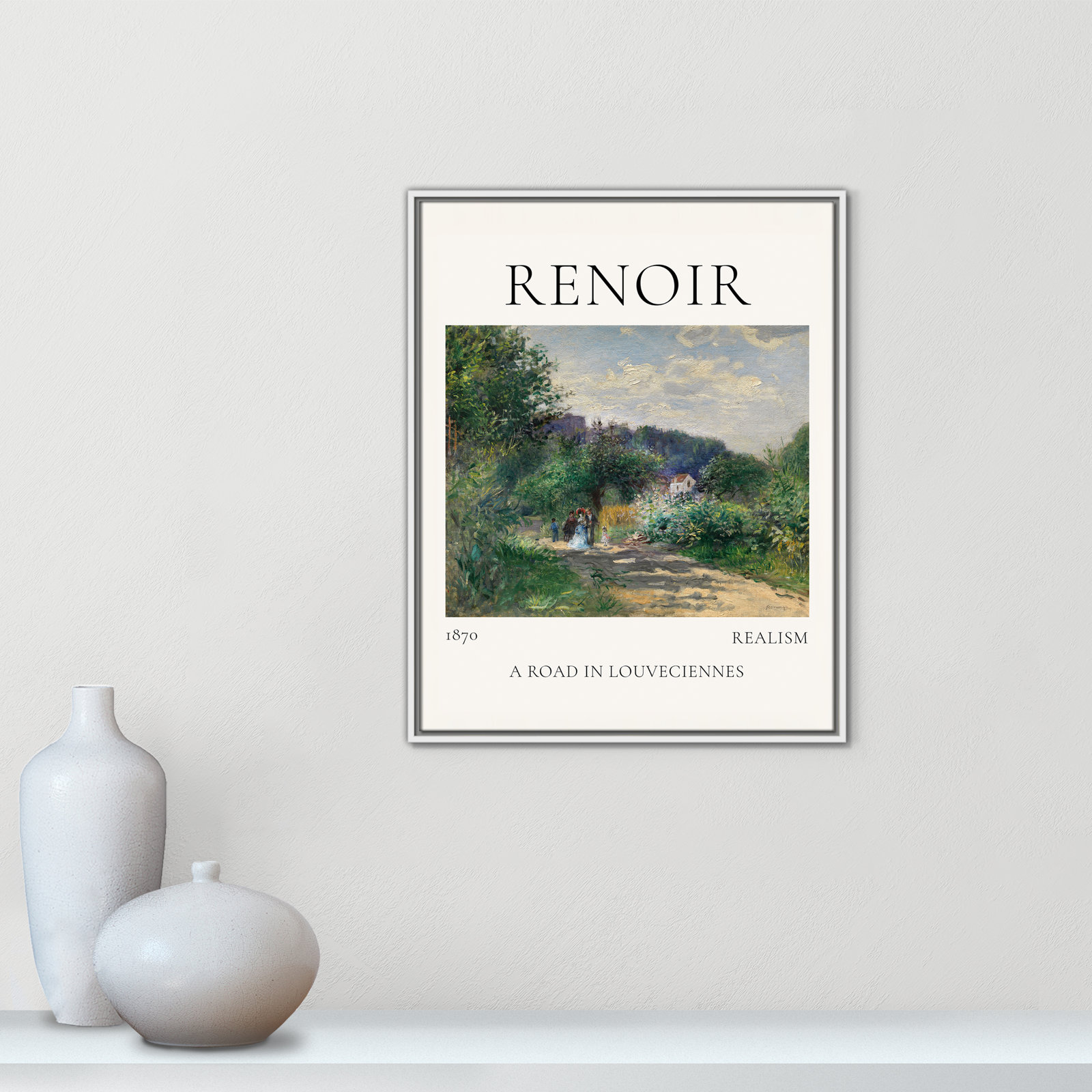 Rocchetto "A Road in Louveciennes" Print, White Floater Frame, No, 29.5" H x 23.5" W x 2" D