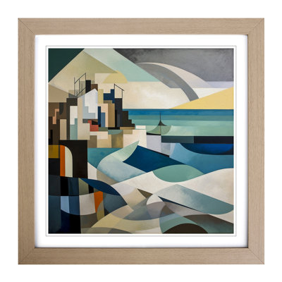 Seascape Constructivism No.5 - Single Picture Frame Print on Wood