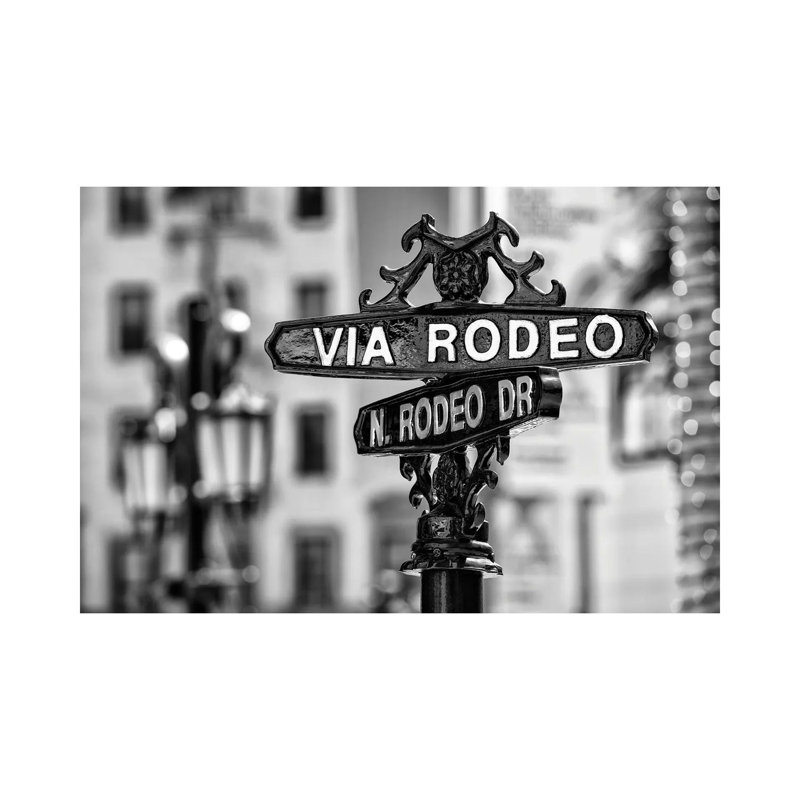 Black California Series - Rodeo Drive Beverly Hills - Wrapped Canvas Print, 20.32 cm H x 30.48 cm W