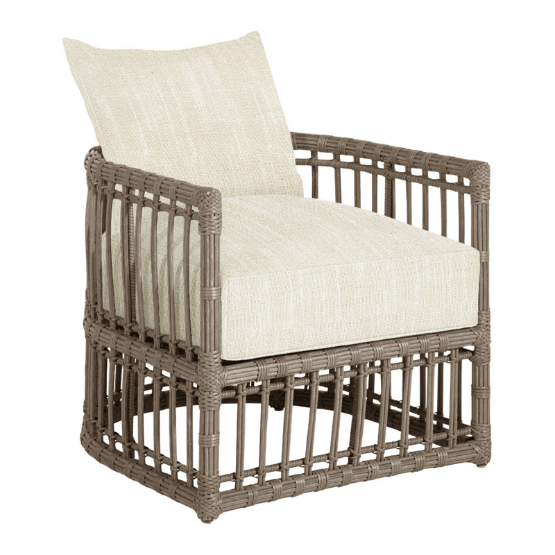 Newport Arm Chair with Cushions, No Welt, Rollo Cream, Onyx