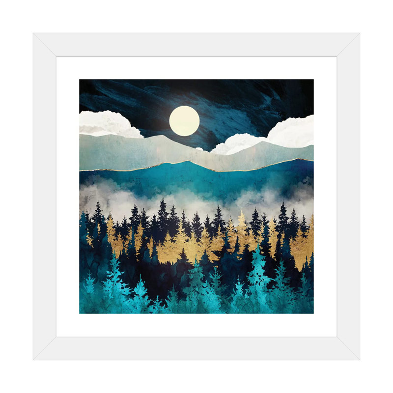 Brume du soir - imprimé, H 24 po x l 24 po x p 1 po, Encadré par un papier blanc