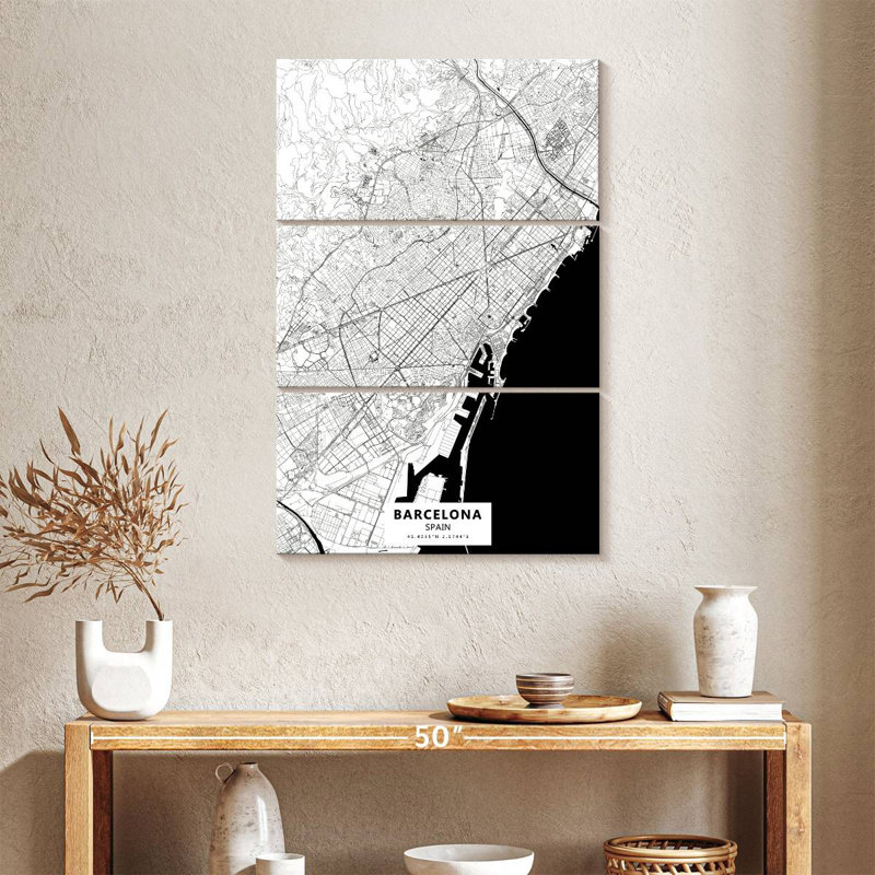 Carte Aliaz de Barcelone, H 57 po x l 36 po