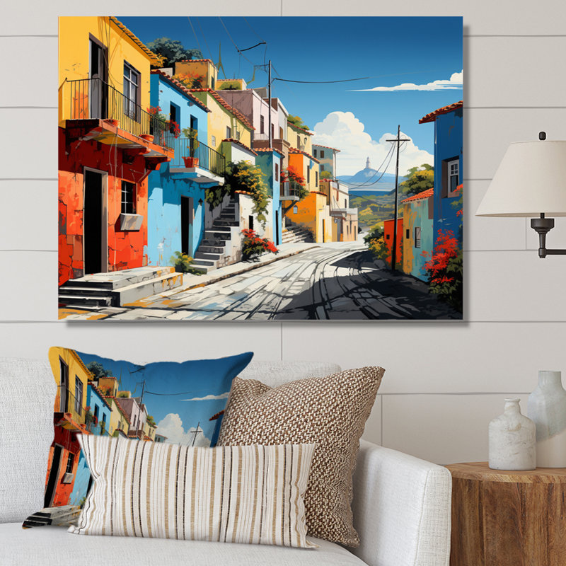 «City Athens Popart I», reproduction sur toile, H 16 po x l 32 po x P 1 po, Toile tendue