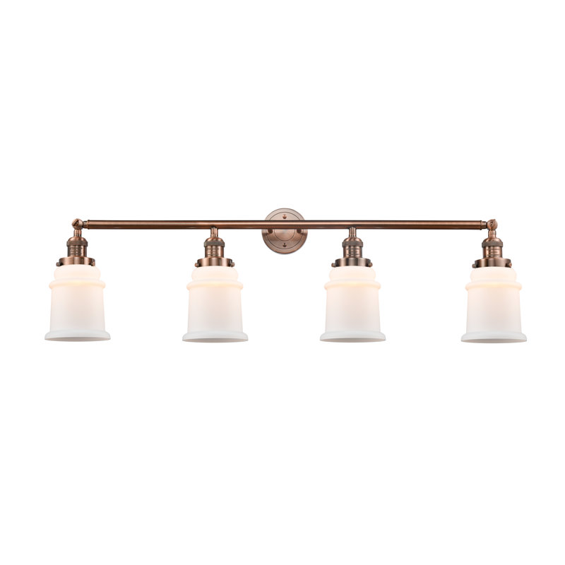 Galaviz 4 - Light Dimmable Vanity Light, Antique Copper, Matte White, 6 Watt Vinage LED Bulb
