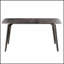 Table de salle à manger moderne en pierre artificielle avec bord incurvé et pieds en métal gris foncé pouvant accueillir 6 personnes pour des repas élégants-1005449222