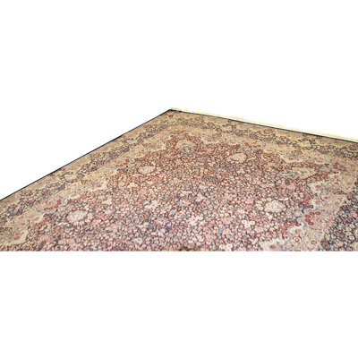 Hand Knotted Wool Area Rug in Navy