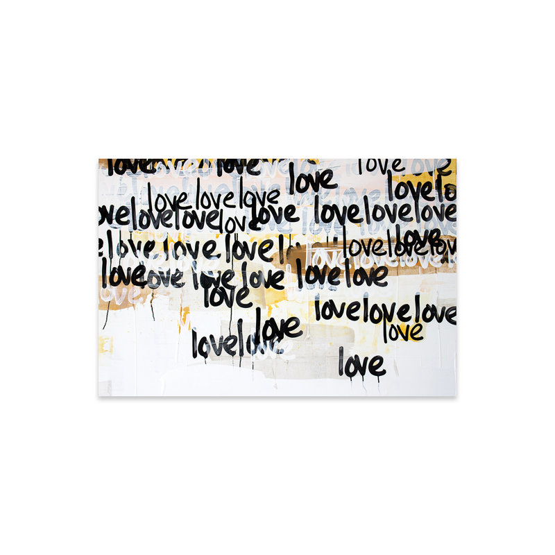 «Gold Love On Répeter» par - Impression sans cadre, H 24 po x l 32 po x P 0,25 po