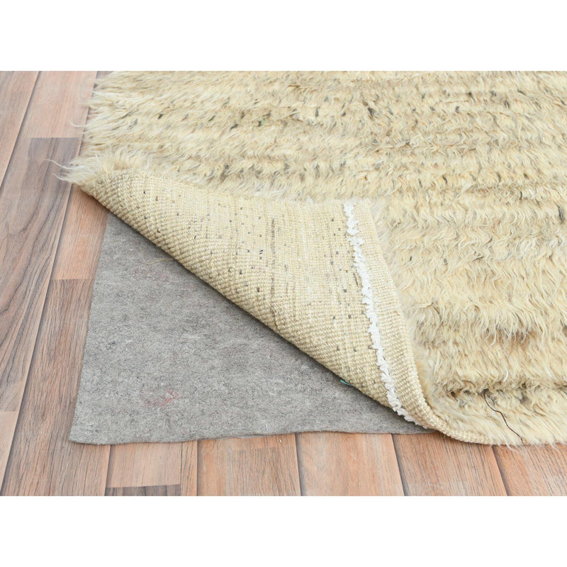 10'1"x14'1" Beige Natural Wool Hand Knotted Shag Flokati Greek Style Rug E25DFFC4E6A148808F76B917A501F13C