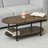 Wooden Oval Coffee Table with Storage