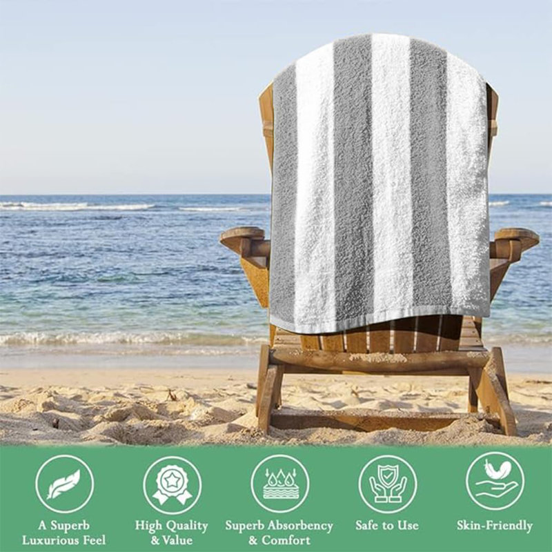 Cotton Beach Towel, Gray
