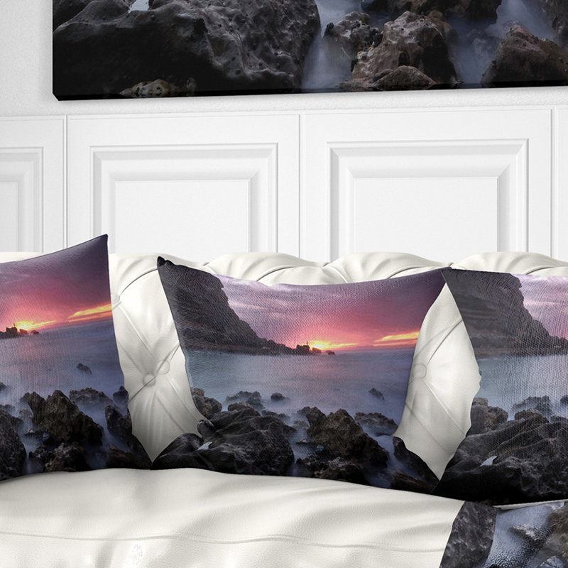Coussin décoratif Sunset at Samarra Seashore Sintra - Sea & Shore, 18 po x 18 po, Carré