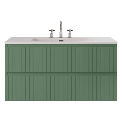 Meuble-lavabo simple flottant cannelé Adden