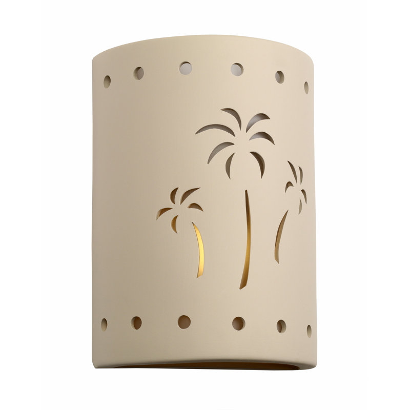 Lampe murale d'extérieur en céramique Hockinson, ampoule DEL incluse, Peuplier, H 13 po x l 9,5 po x P 5 po