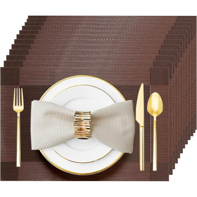 Ensemble de 12 napperons lavables et essuyables en argent pour la table de salle à manger