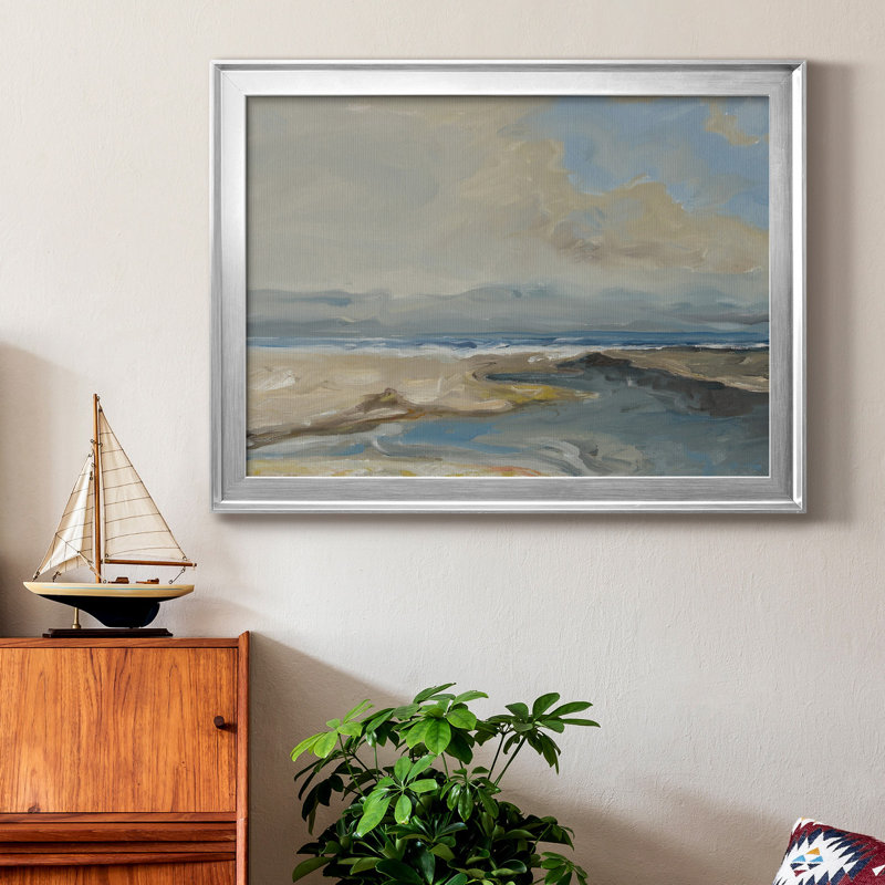 Lincoln Beach, H 30,5 po x l 42,5 po x P 1 po, Papier avec cadre argenté, Pas de tapis