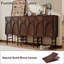 Buffet 31,69 "en bois massif avec portes sculptées 3D et tablette réglable, armoire de rangement pour salle à manger ou salon