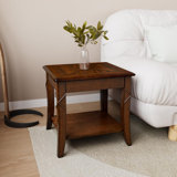 Vinton American Vintage Rectangular End Table with Storage
