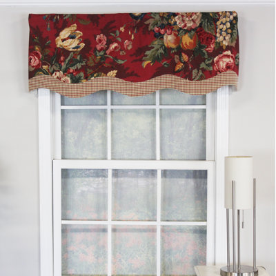 Cotton Blend Floral Scalloped Window Valance