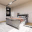 Lit plateforme gris avec tête de lit double, lit gigogne double et 3 tiroirs