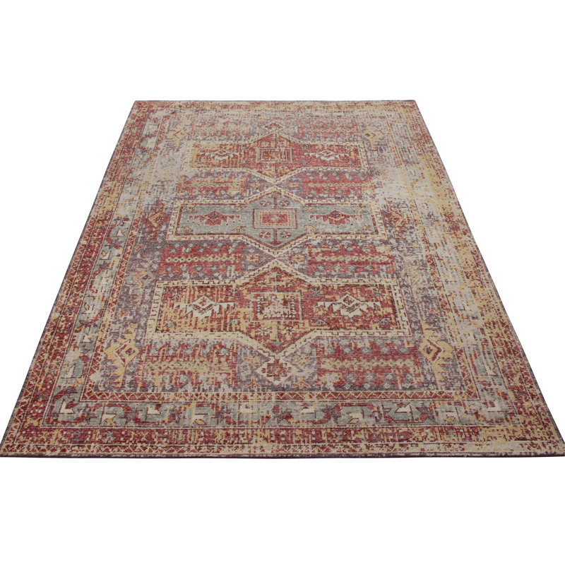 Distressed Homage Hand Knotted Wool Geometric Area Rug, Rectangle 10' x 14'