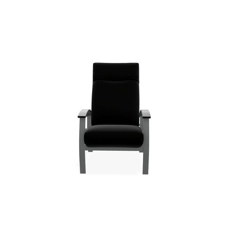Chaise de patio inclinable avec coussins Askar, Noir 5A, Blanc P50, Graphite texturé