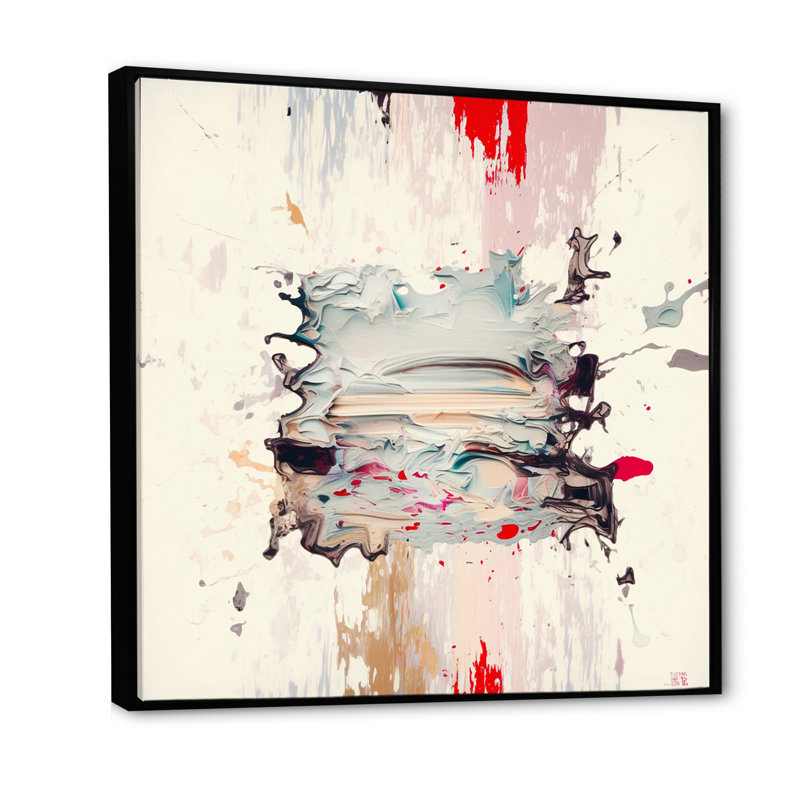 «Dancing Alone Minimal Abstract Paint I», peinture abstraite murale, salon, Cadre flottant noir, H 36 po x l 36 po x P 1,5 po