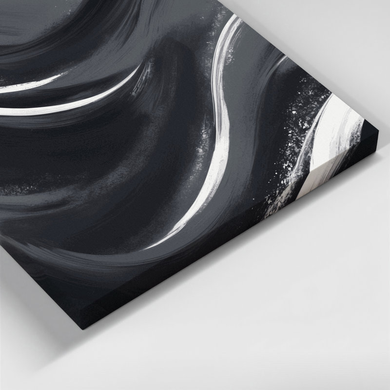 Abstract Landscape 90 Black Canvas Wall Art, 8" H x 8" W
