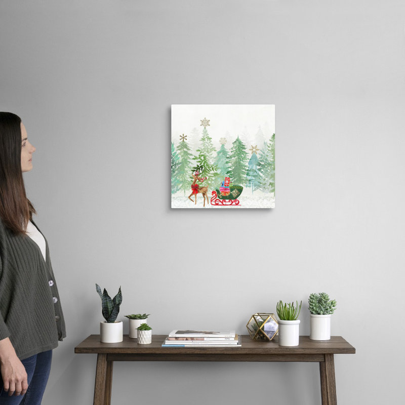 Holiday Greetings - reproduction d'art sur toile, H 16 po x l 16 po x P 1,25 po, Toile tendue
