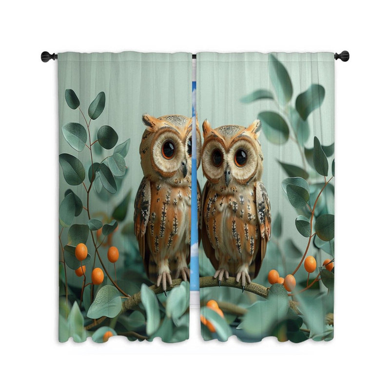 Paire de rideaux obscurcissant Owl, L 20 po x L 63 po
