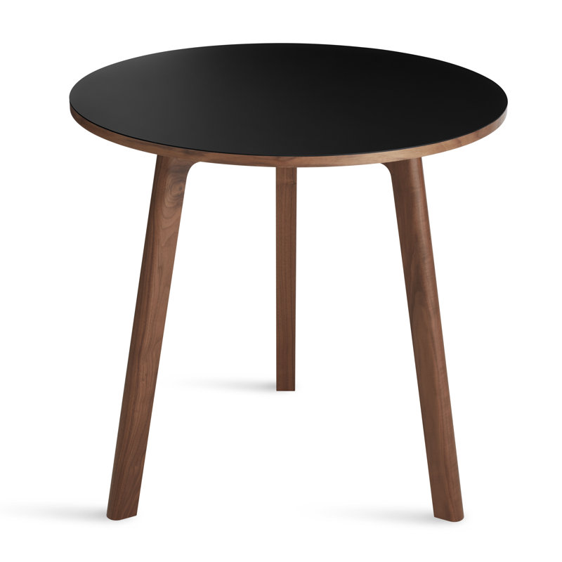 Apt Café Round Dining Table, 30" W x 30" L, Black, Walnut
