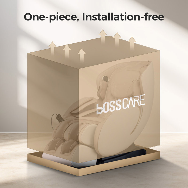 Fauteuil de massage 3D à gravité zéro, fauteuil inclinable de shiatsu complet avec application beige