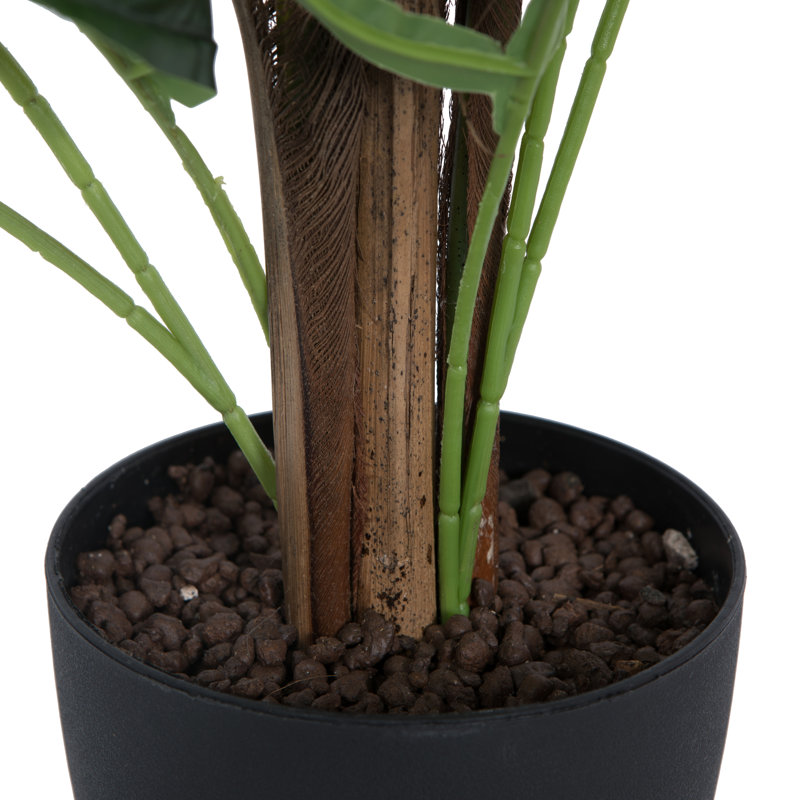 Elegant 70" Lifelike Potted Fern Floor Plant in Sleek Black Planter